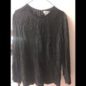 Beaded Top, long sleeves
